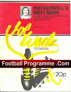 Joe Wark Benefit Match Testimonial Motherwell WBA 1978
