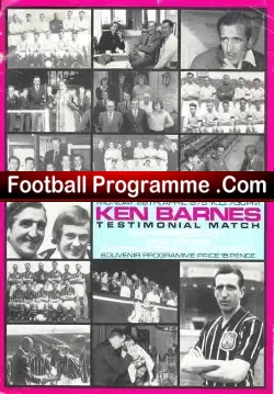 Ken Barnes Testimonial Manchester City 1975 + George Best - football programme