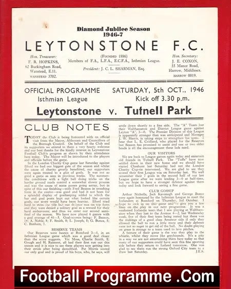 Leytonstone v Tufnell Park 1946
