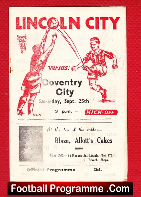 Lincoln City v Coventry City 1948