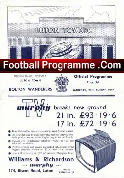 Luton Town v Bolton Wanderers 1957