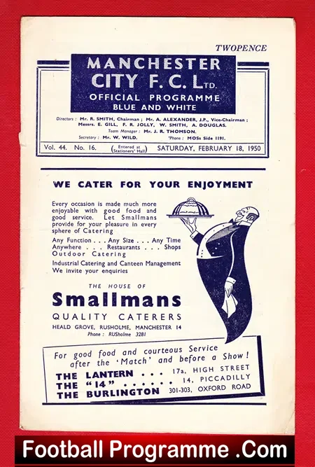 Manchester City v Middlesbrough 1950