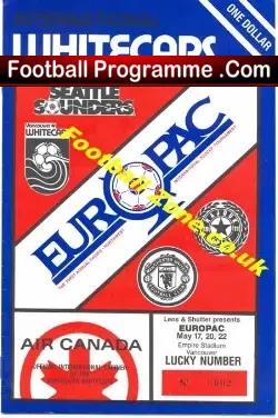 Manchester United 1982 - Tour Of Canada - Vancouver White Caps - football programme
