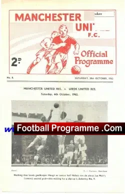 Manchester United v Aston Villa 1962 – Reserves Match