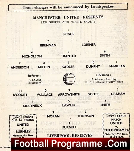 Manchester United v Liverpool 1963 – Reserves Match