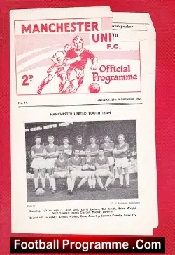 Manchester United v Manchester City 1961 – Youth Match Programme
