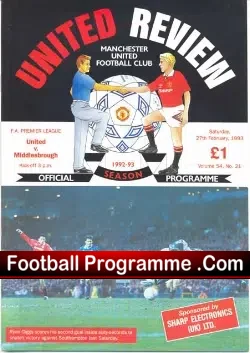 Manchester United v Middlesbrough 1993