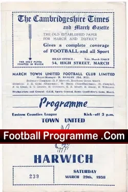 March Town v Harwich Parkeston 1958