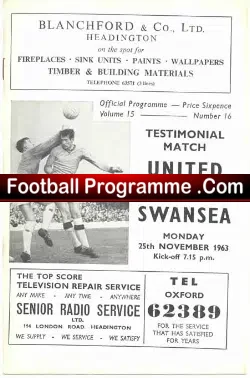Maurice Kyle & Cyril Bevavon Testimonial Oxford United 1963