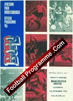 Middlesbrough v Manchester United 1975