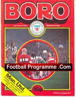 Middlesbrough v Manchester United 1977
