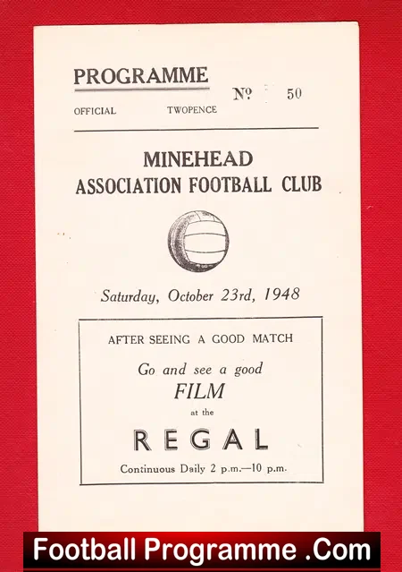 Minehead v Combe Martin 1948 – Devon Senior Cup