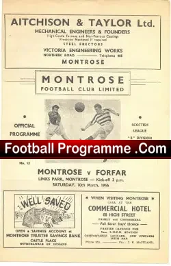 Montrose v Forfar Athletic 1956