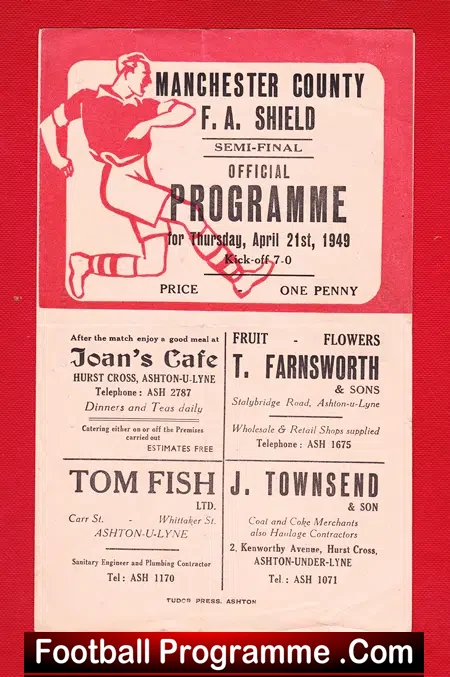Mossley v Glossop 1949 – Manchester County Shield