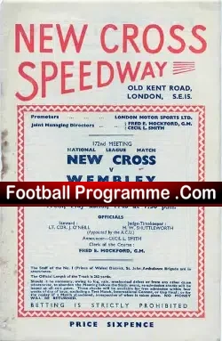 New Cross Speedway v Belle Vue 1946