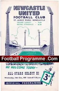 Norman Smith Testimonial Benefit Game Newcastle United 1959