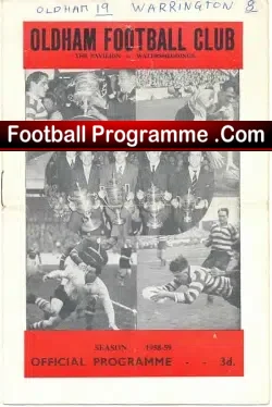 Oldham Rugby v Warrington 1959