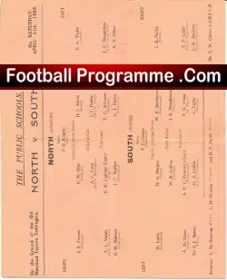 Public Schools Rugby – North v South 1925 – Teddington