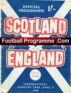 Scotland v England 1960 - football programme