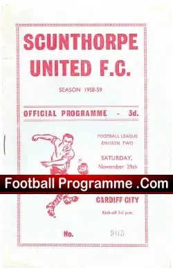 Scunthorpe United v Cardiff City 1958