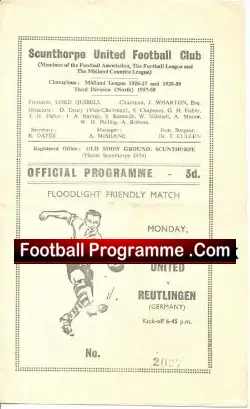 Scunthorpe United v Reutligen 1958 – German