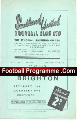 Southend United v Brighton 1948