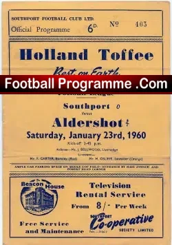 Southport v Aldershot 1960