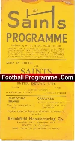 St Helens Rugby v Workington Town 1948