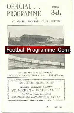 St Mirren v Motherwell 1959