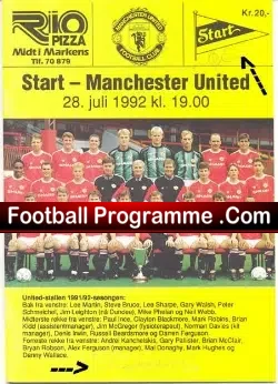 Start v Manchester United 1992 – Autographs Signed Giggs PLUS