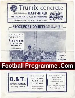 Stockport County v Aldershot 1960