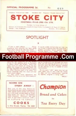 Stoke City v Norwich City 1960