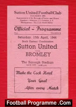 Sutton United v Bromley 1944