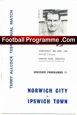 Terry Allcock Benefit Match Testimonial Norwich City 1969