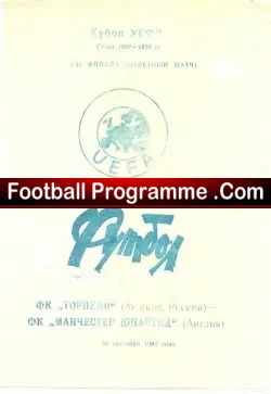 Torpedo Moscow v Manchester United 1992 - Pirate Programme 6 - football programme