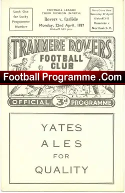 Tranmere Rovers v Carlisle United 1957