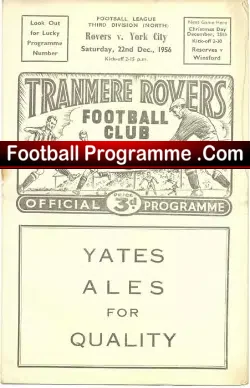 Tranmere Rovers v York City 1956
