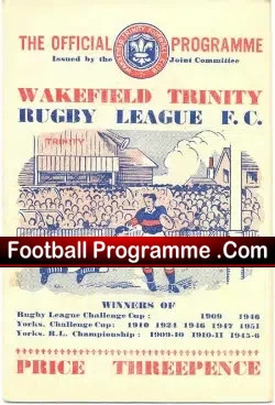Wakefield Trinity Rugby v Wigan 1952