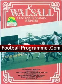 Walsall v Notts County 1988 – Play Off Semi Final