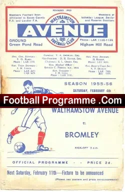 Walthamstow Avenue v Bromley 1956 – to clear