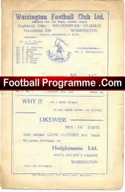 Warrington Rugby v Wigan 1946