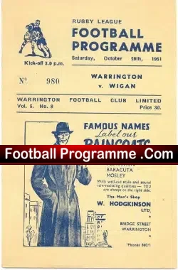Warrington Rugby v Wigan 1951