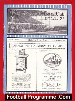 Watford v Luton Town 1928 – Pre War Football Programmes 1920s