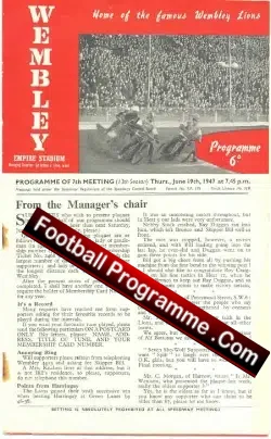 Wembley Speedway v Belle Vue 1947 British Championship