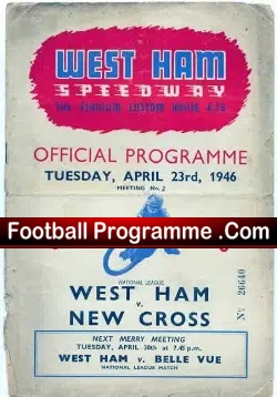 West Ham Speedway v New Cross 1946