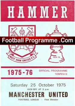 West Ham United v Manchester United 1975