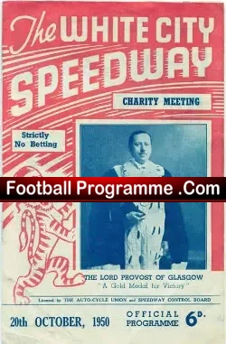 White City Speedway Glasgow Lord Provost Gold Medal 1950
