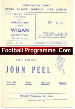 Workington Town Rugby v Wigan 1957