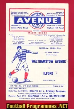 Walthamstow Avenue v Ilford 1953