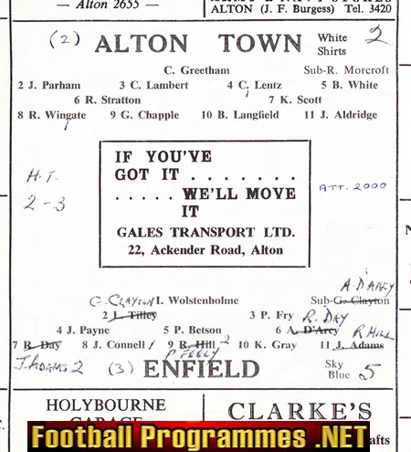 Alton Town v Enfield 1970s
